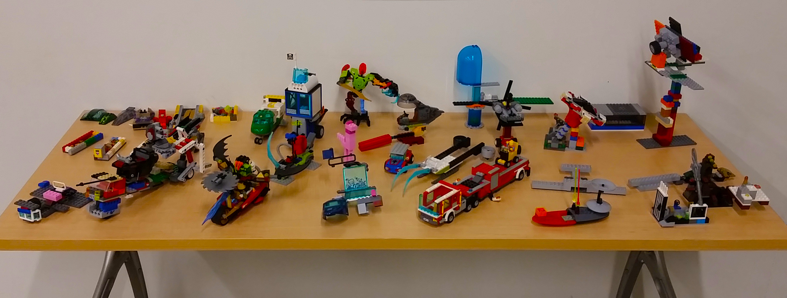 Display of original Lego creations.