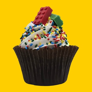 Image of a Brick-Themed Cupcake
