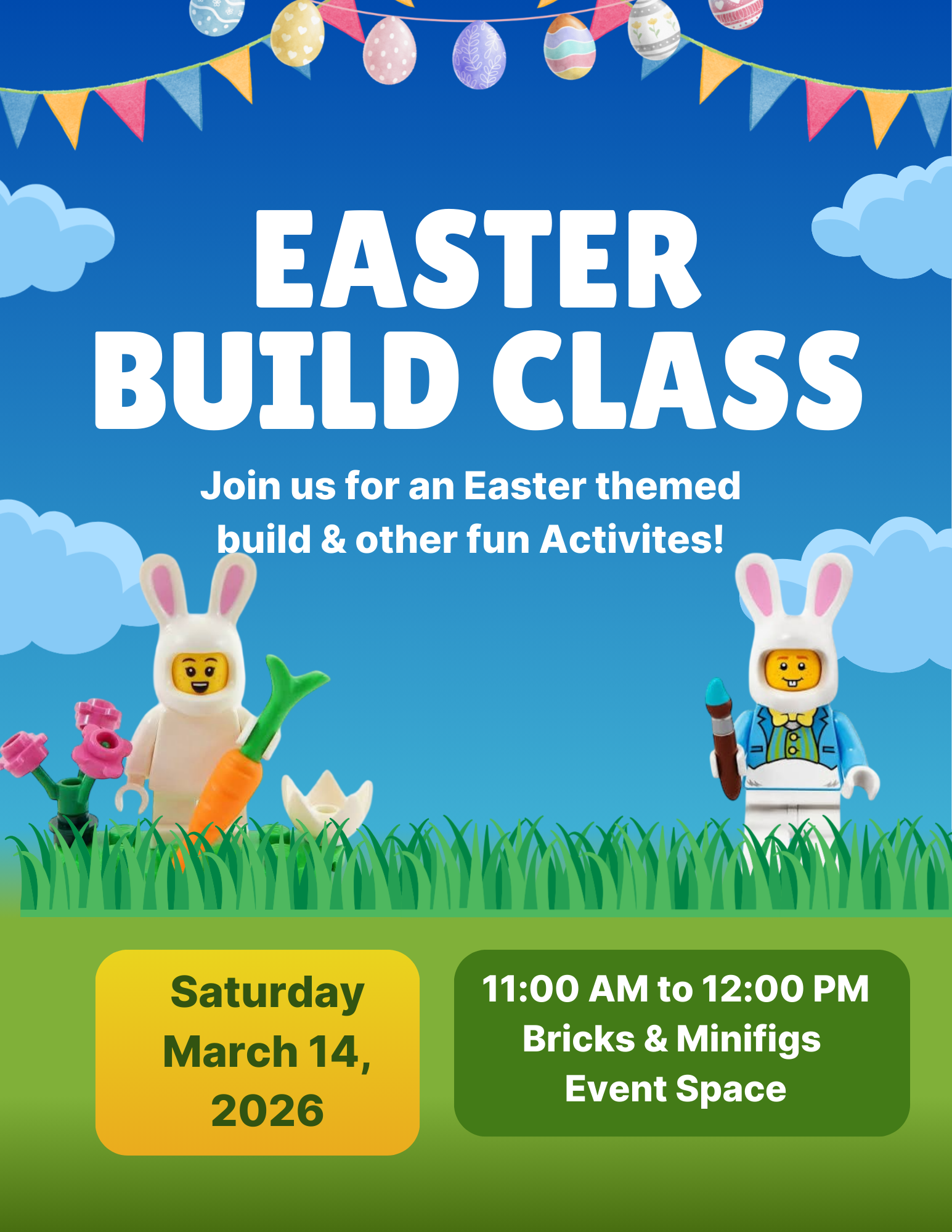 easter lego build class flier