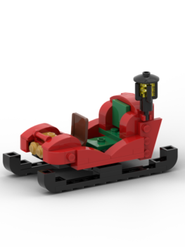 Photo of the custom Santa sleigh that you can build at the event.