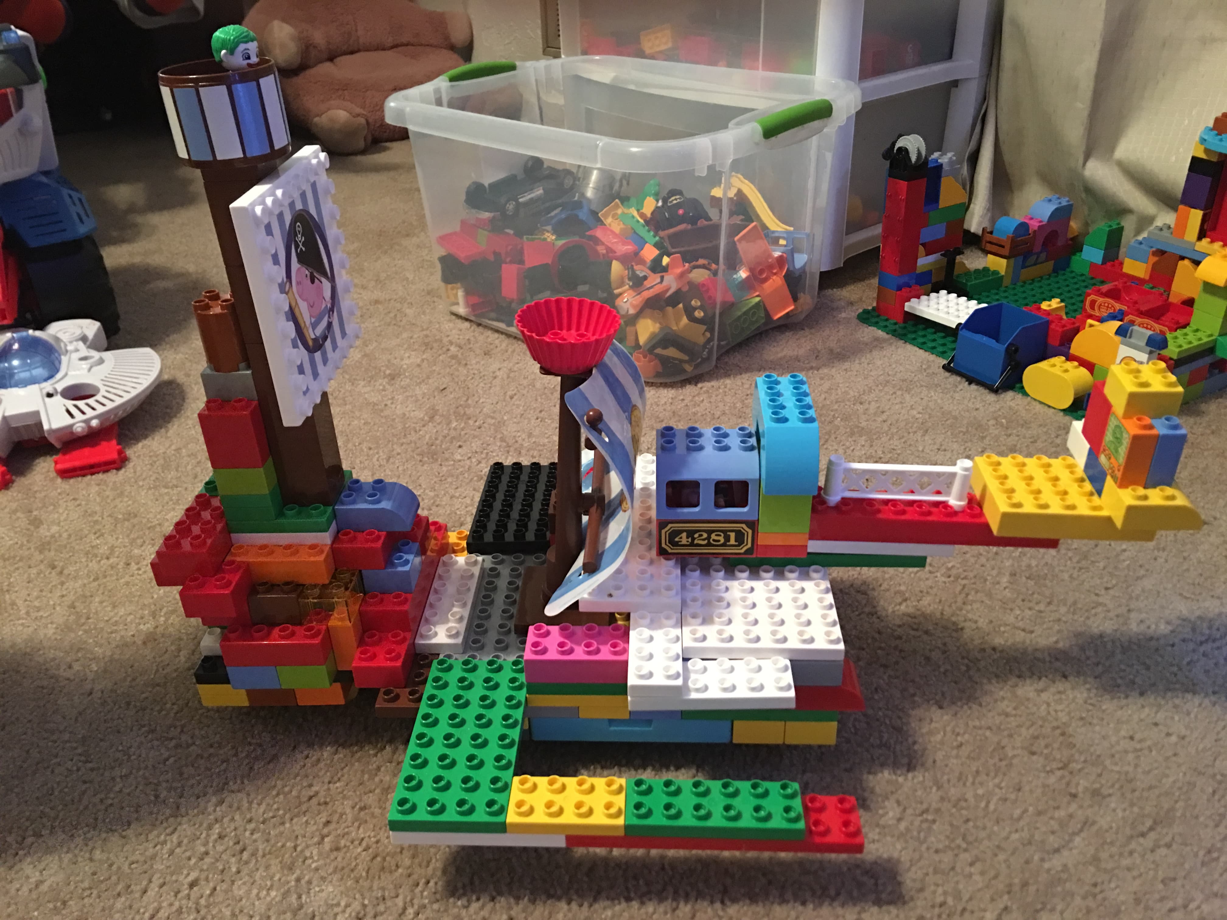 A ship made of Duplo.