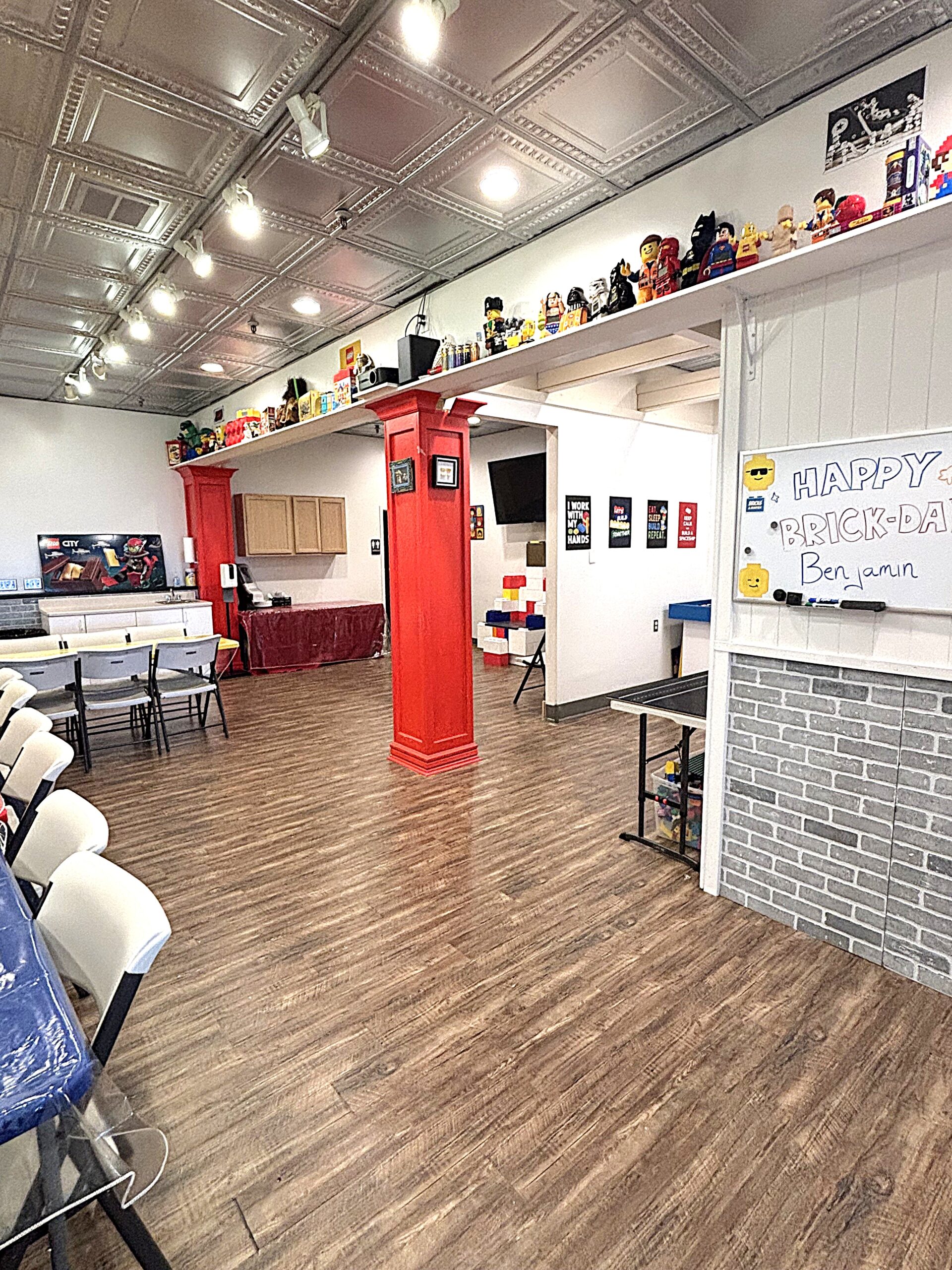 figures arranged as if celebrating a birthday party