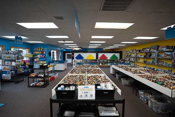 LEGO® store with bulk LEGO® and minifigs