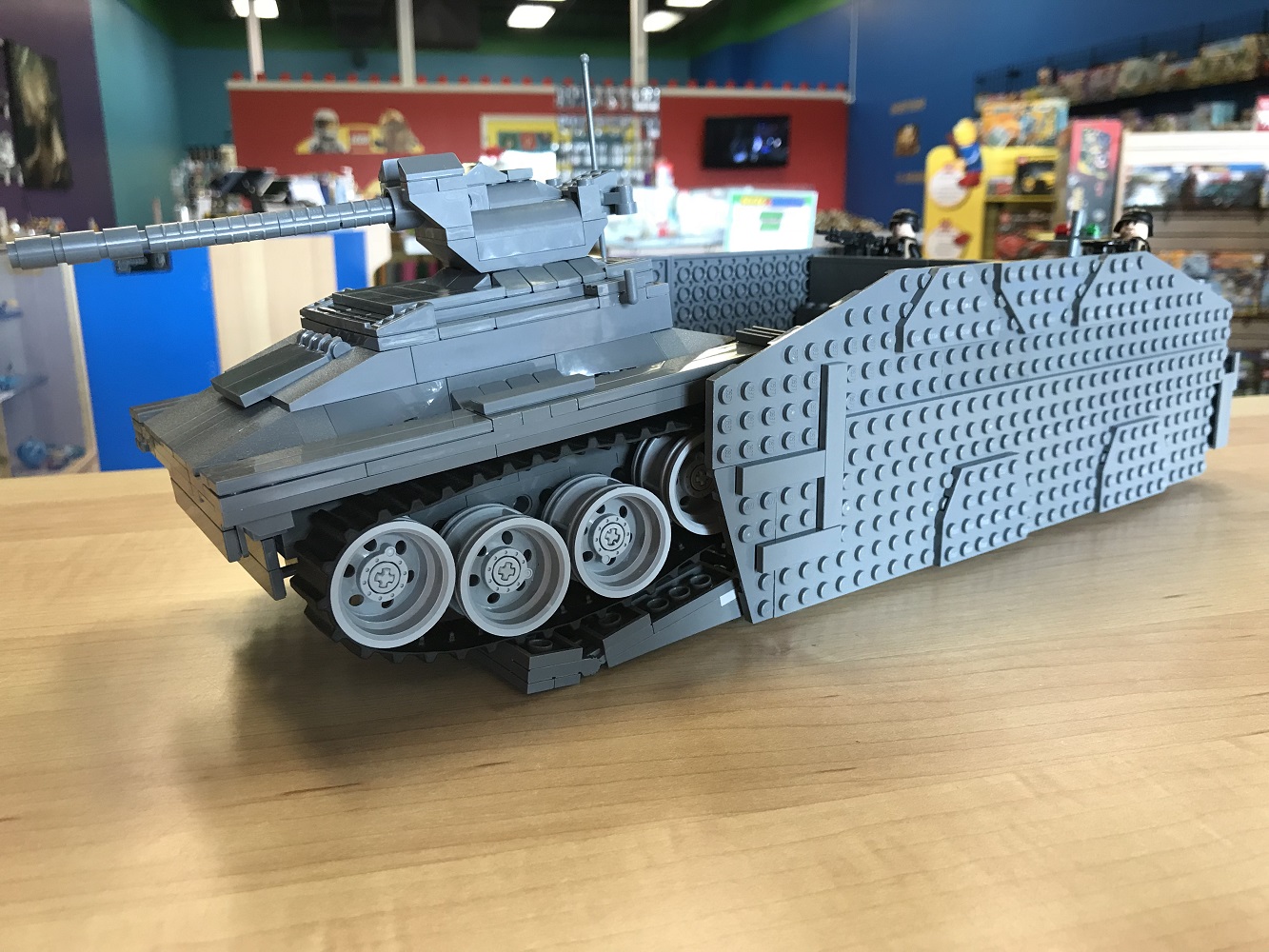 Lego tank and landing craft.