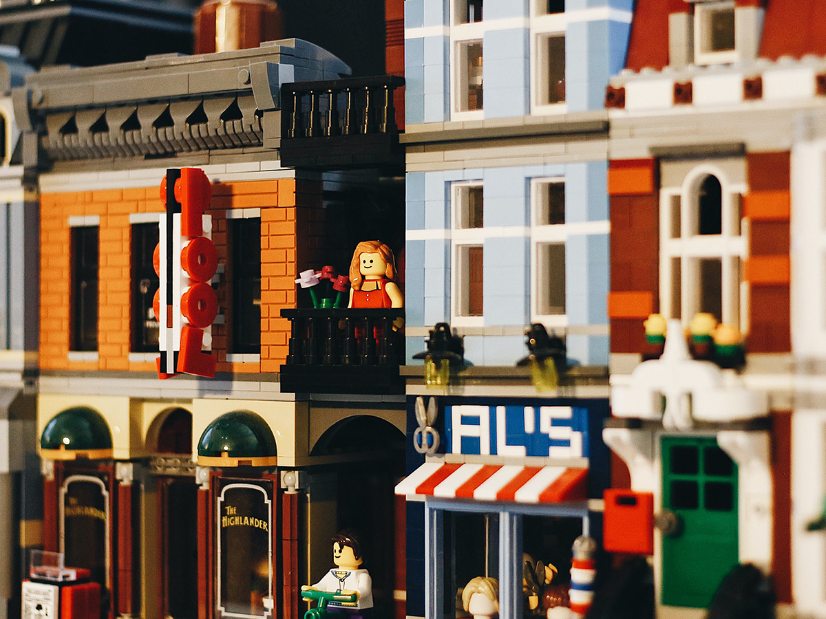 A city built with LEGO® bricks.