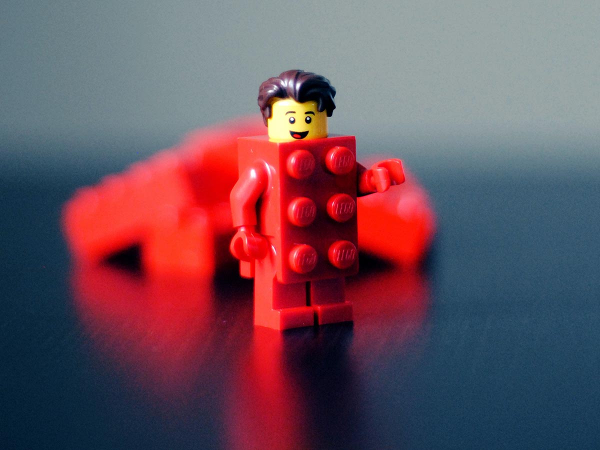 Red LEGO® minifigure.
