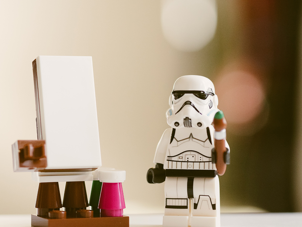 storm trooper lego painting