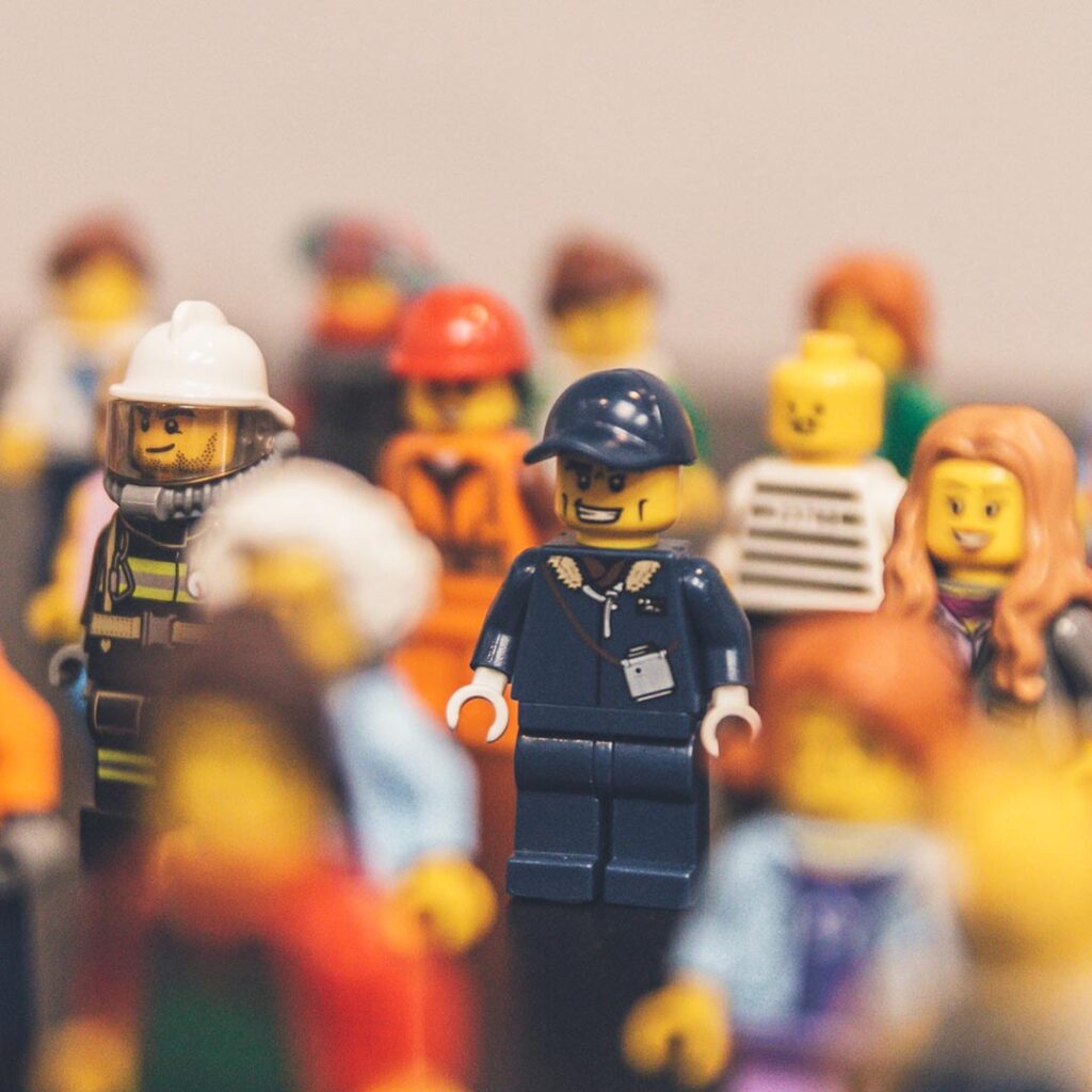 Lego figurines of different occupations