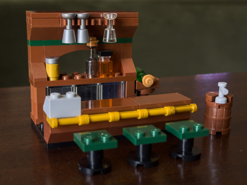 A brewery bar made of LEGO® bricks.