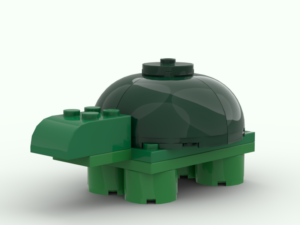 Simple LEGO MOC of a tortoise made out of green bricks